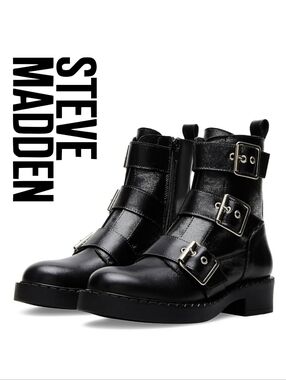 Steve Madden - Aaron Black Leather - Size 8 M